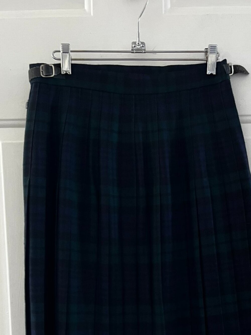 Highland Home Industries Blue/Green Plaid 100% Pure New Wool Classic Skirt Sz 12 - Picture 3 of 8